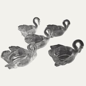 RARE Vintage Set of 5 1940’s Cambridge Clear Glass Swan Small Nut Dishes